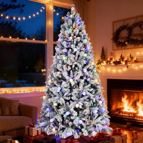 Prelit snow flocked - 8,